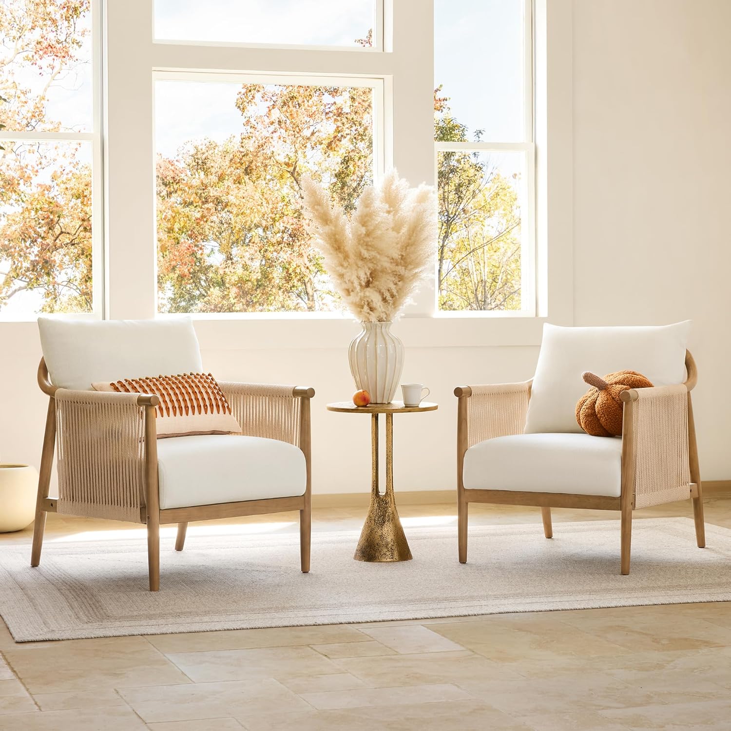 Modern Armchair with Solid Wooden Armrest - Canva Home