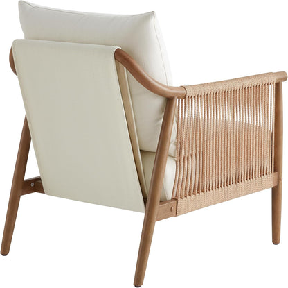 Modern Armchair with Solid Wooden Armrest - Canva Home