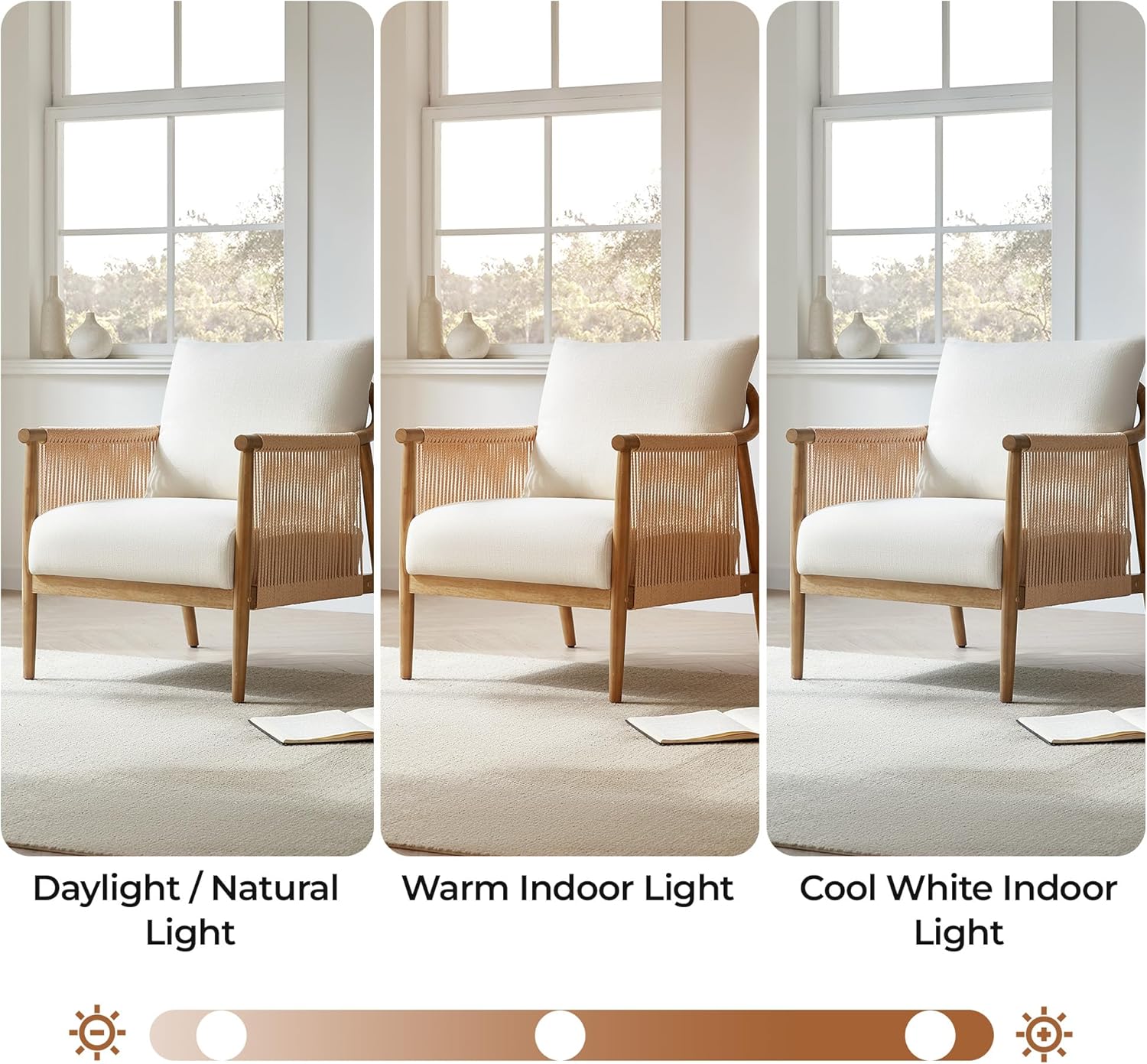 Modern Armchair with Solid Wooden Armrest - Canva Home