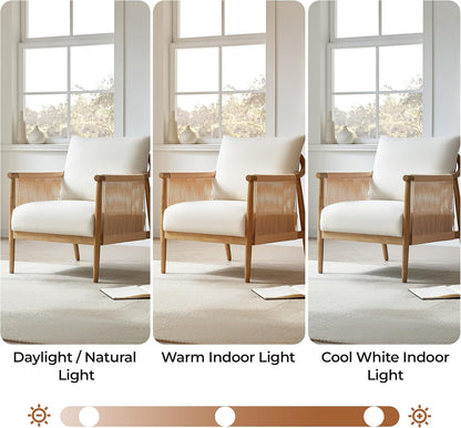 Modern Armchair with Solid Wooden Armrest - Canva Home