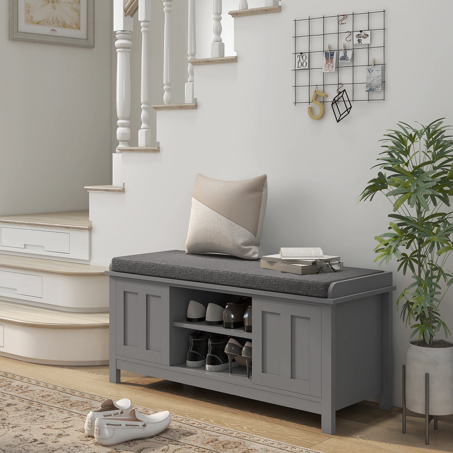 Leona Entryway Shoe Storage Bench