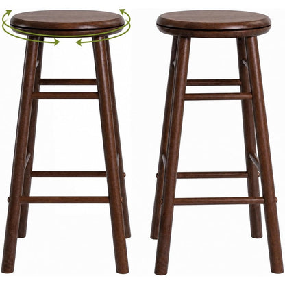 Henrietta 24" Swivel Counter Stools Set of 2 (Walnut Wood)