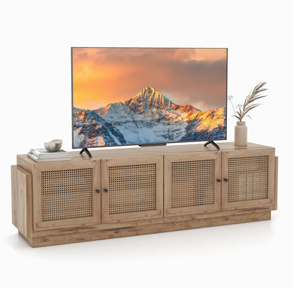 Josephine 70" Farmhouse Rattan TV Stand for TVs up to 75"