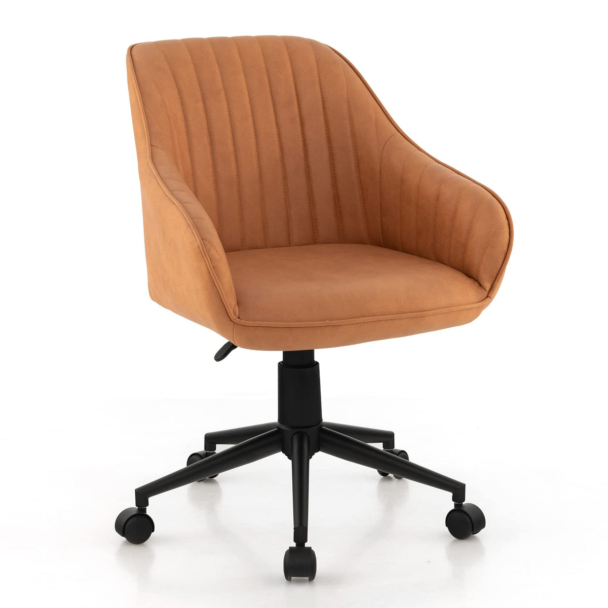 Winifred Mid-Century Swivel Desk Chair in Cognac