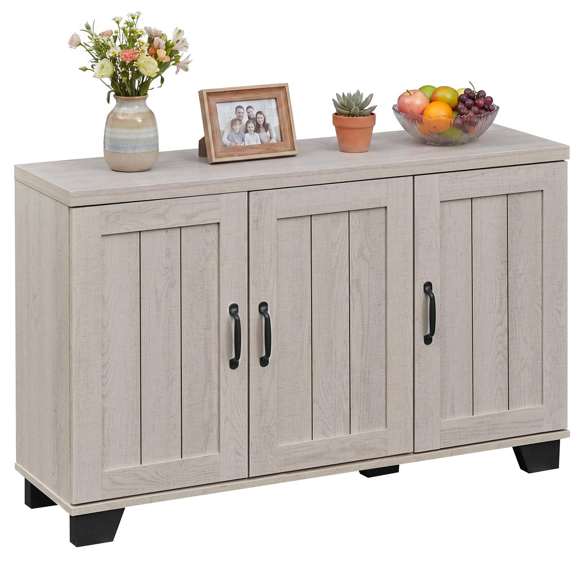 Rosemary 45" Farmhouse Coffee Bar Sideboard with 3 Doors