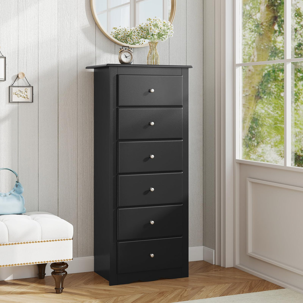 Cecily 6-Drawer Tall Chest Dresser