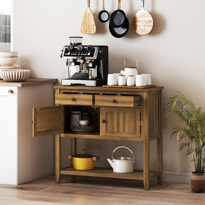 Harlow Mid-Century Console Sideboard with Cabinets