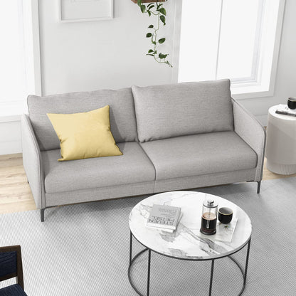 Leonora 76" Modern Gray Sofa with Removable Cushion Covers