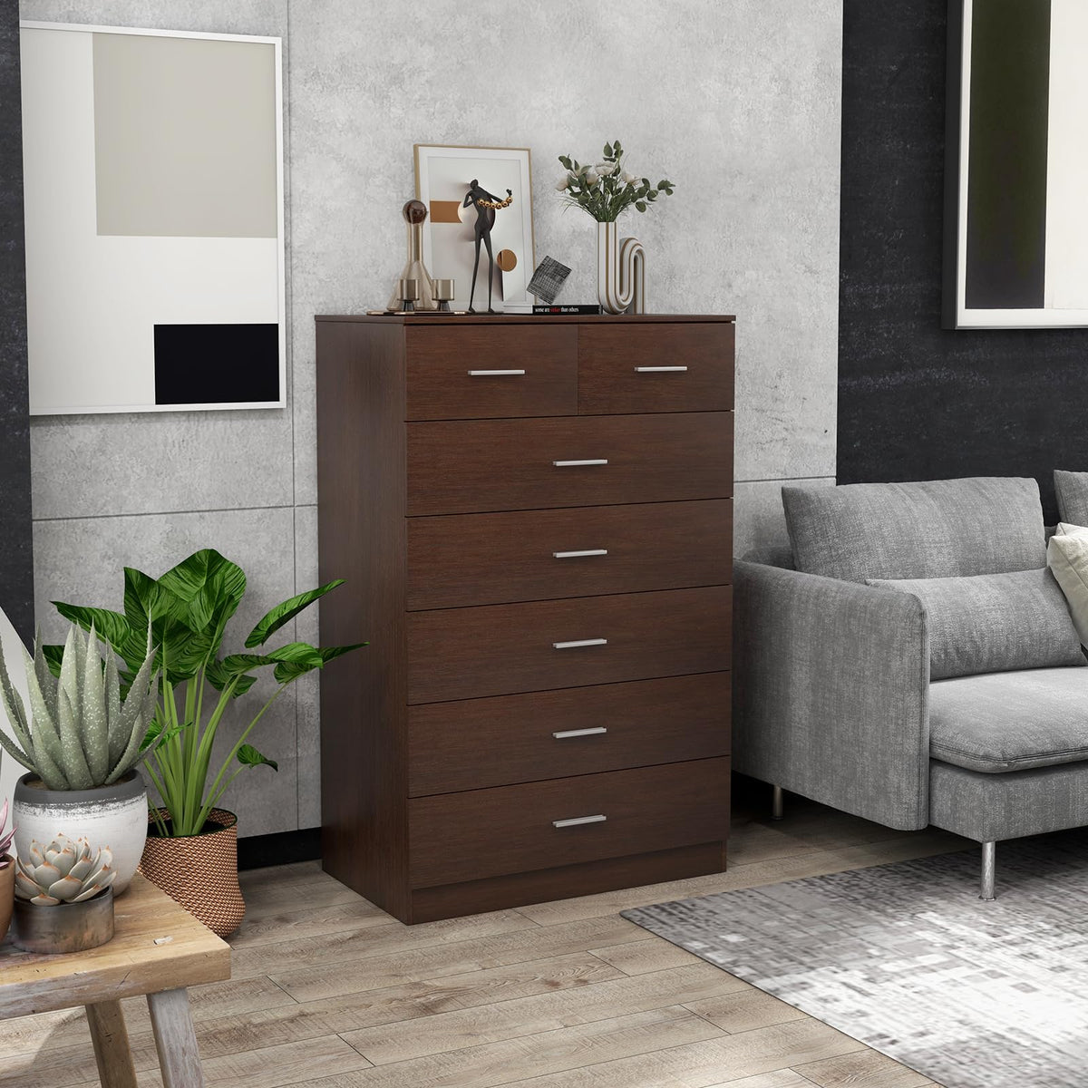 Nora 7-Drawer Wood Chest of Drawers