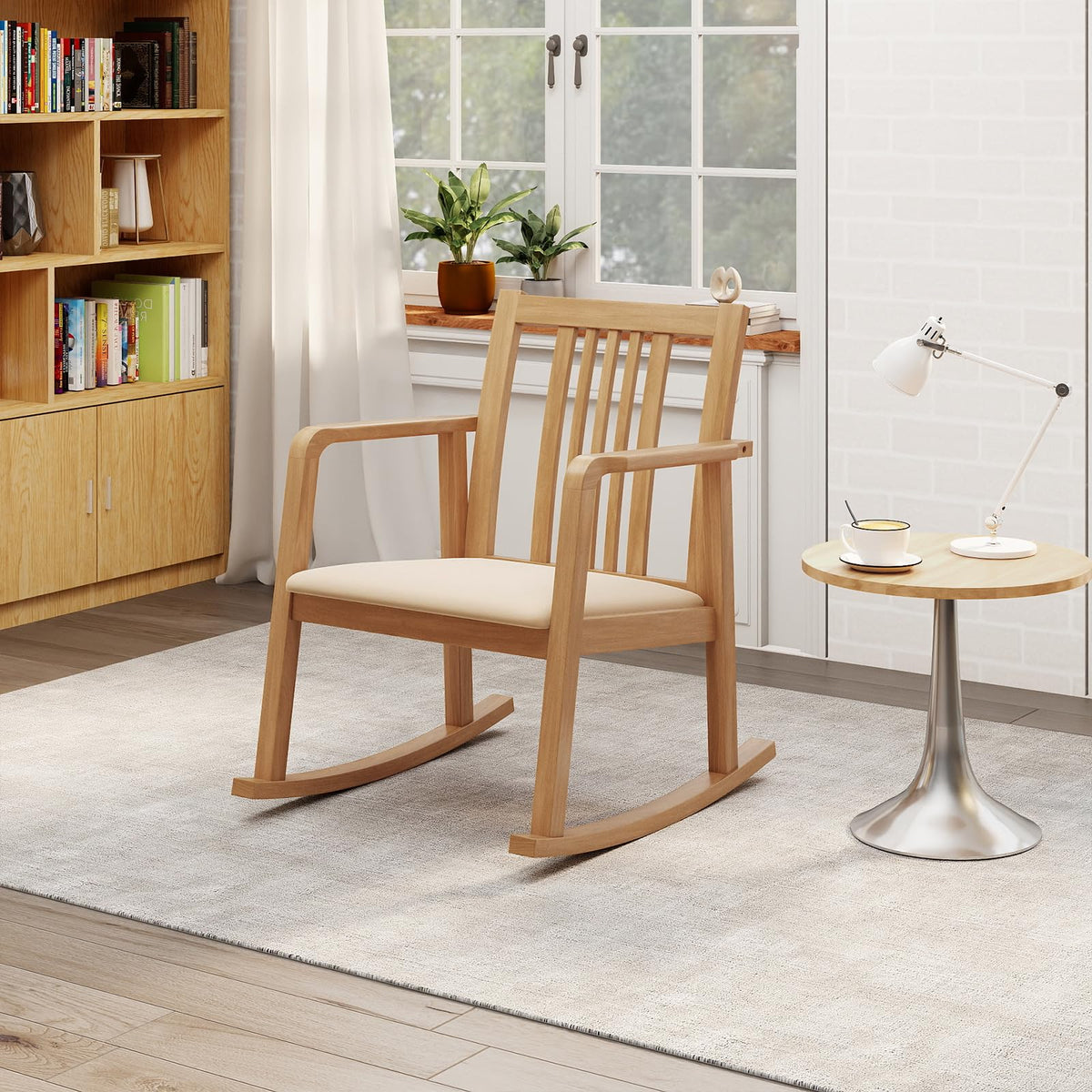 Cosima Mid-Century Rocking Chair with Cushioned Seat