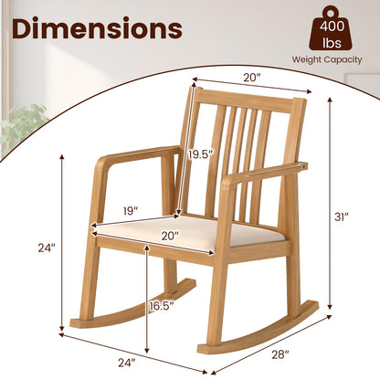 Cosima Mid-Century Rocking Chair with Cushioned Seat