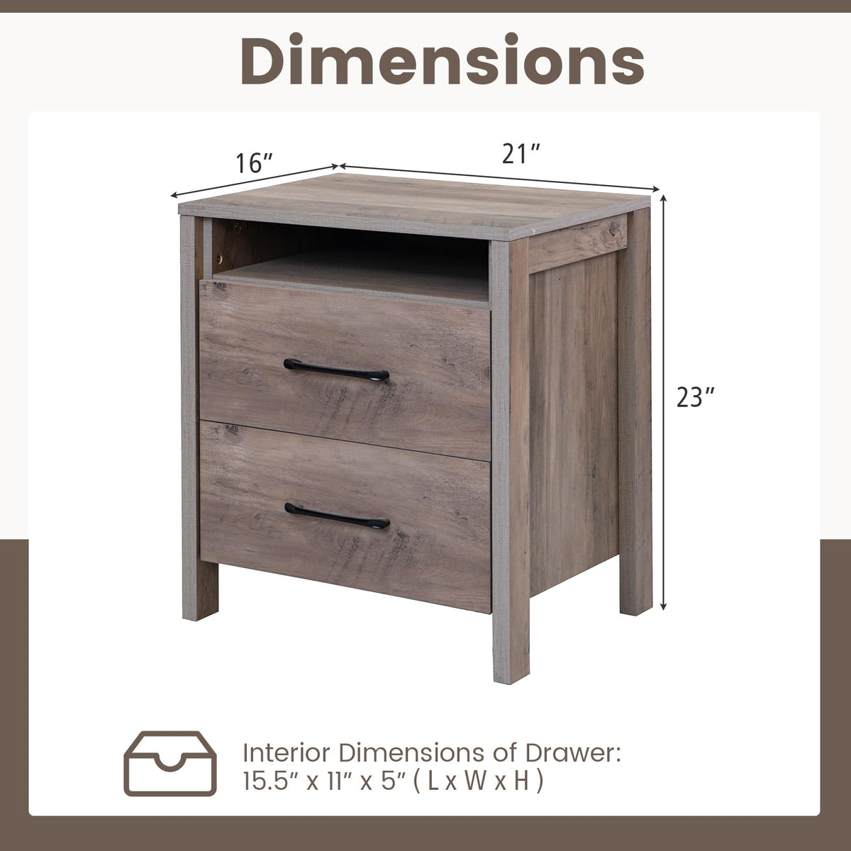 Marisol Farmhouse Nightstand Set of 2