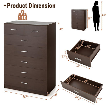 Nora 7-Drawer Wood Chest of Drawers