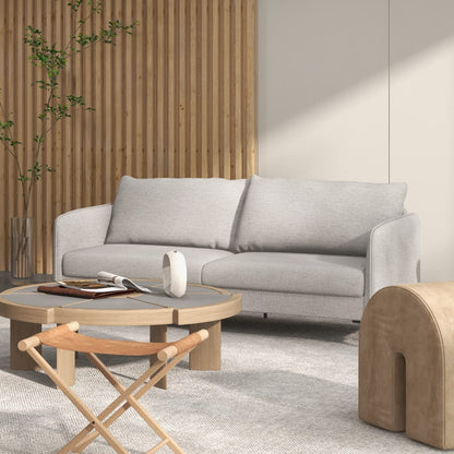 Leonora 76" Modern Gray Sofa with Removable Cushion Covers