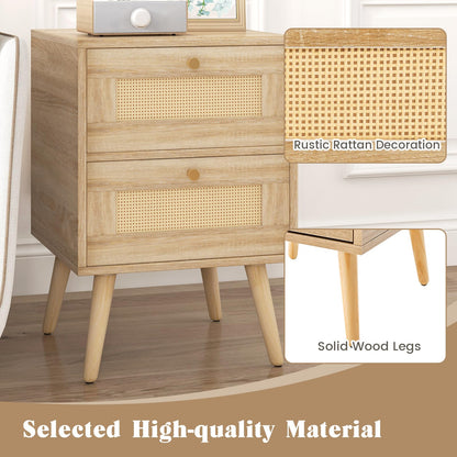 Adelaide Boho Rattan Nightstand Set of 2