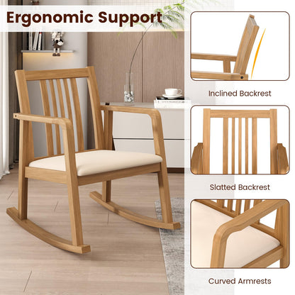 Cosima Mid-Century Rocking Chair with Cushioned Seat
