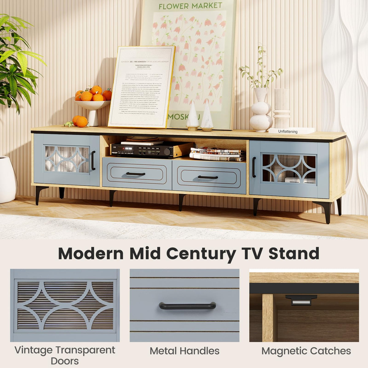 Margot Farmhouse TV Stand for TVs up to 80"