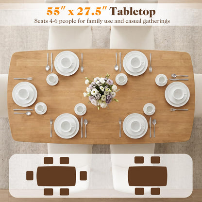 Penelope 55" Solid Wood Dining Table for 4–6