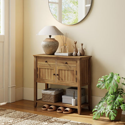 Harlow Mid-Century Console Sideboard with Cabinets