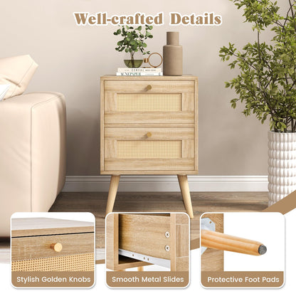 Adelaide Boho Rattan Nightstand Set of 2