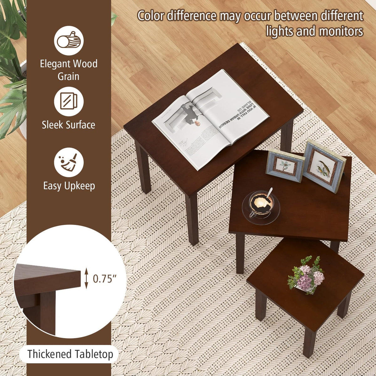 Calliope Nesting Tables Set of 3 Farmhouse Side Tables