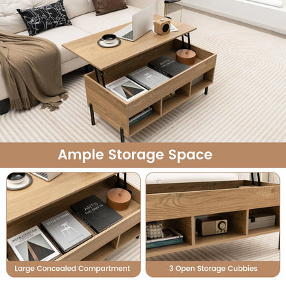 Florence Lift-Top Coffee Table with Hidden Storage and Cubbies