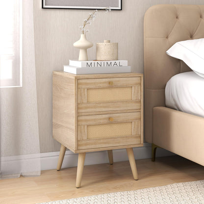 Adelaide Boho Rattan Nightstand Set of 2