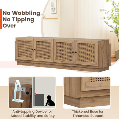 Josephine 70" Farmhouse Rattan TV Stand for TVs up to 75"