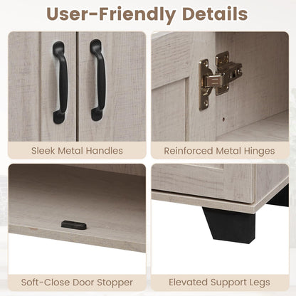 Rosemary 45" Farmhouse Coffee Bar Sideboard with 3 Doors