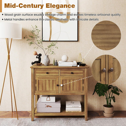 Harlow Mid-Century Console Sideboard with Cabinets