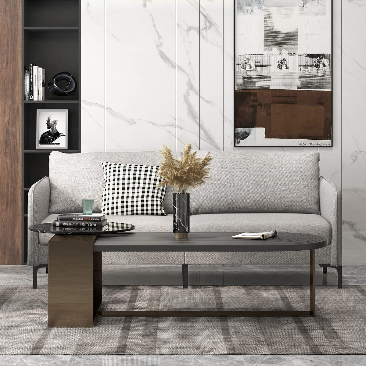 Leonora 76" Modern Gray Sofa with Removable Cushion Covers