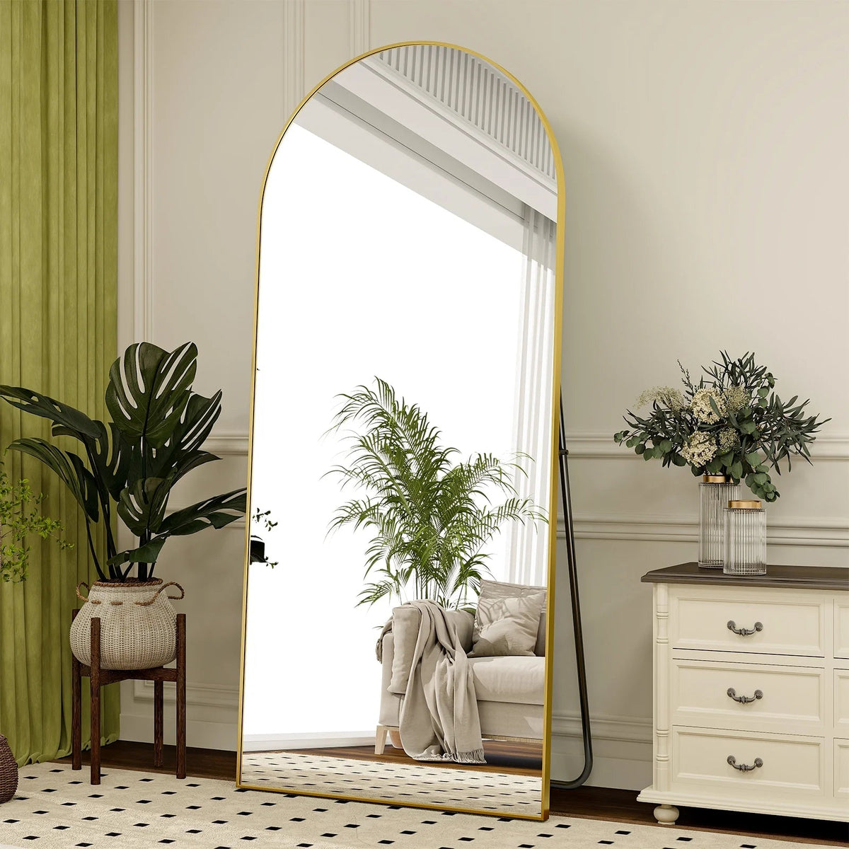Large Arched Full Length Standing Mirror Canva Home