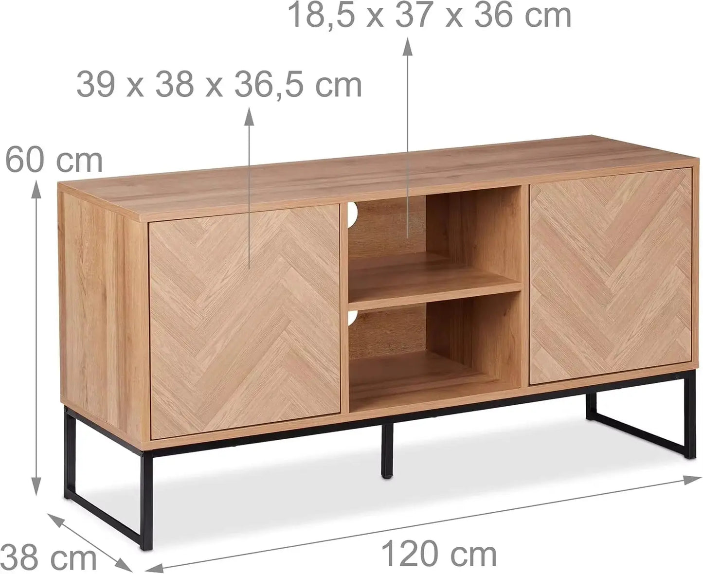 Zac Mid Century TV Media Cabinet Console Canva Home