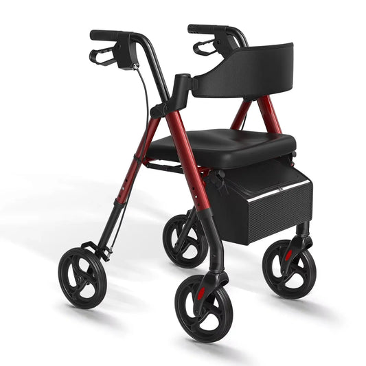 Foldable Rollator Walker for Seniors with Seat & 8″ Wheels Canva Home