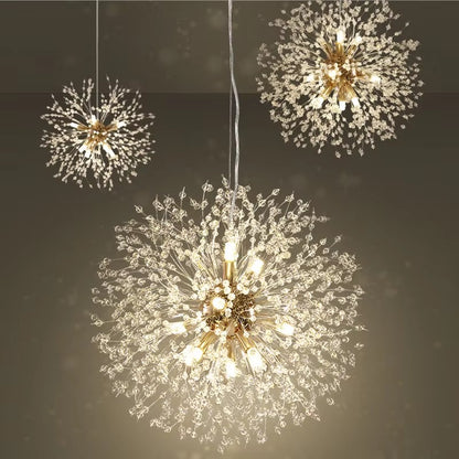 Modern Sky Star Fireball Crystal Pendant LED Light