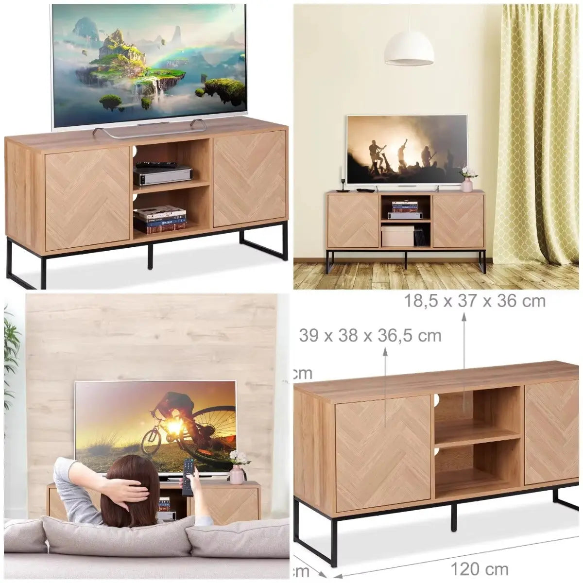 Zac Mid Century TV Media Cabinet Console Canva Home