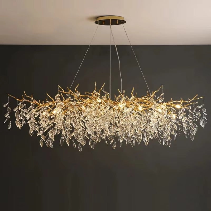 Luxury Gold Crystal LED Chandelier Pendant Lamp