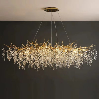 Luxury Gold Crystal LED Chandelier Pendant Lamp
