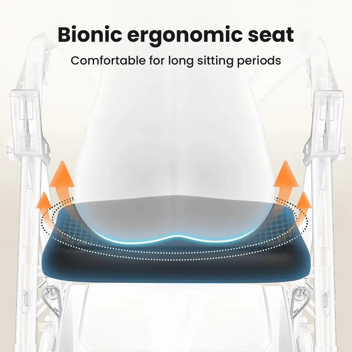 Foldable Rollator Walker for Seniors with Seat & 8″ Wheels Canva Home