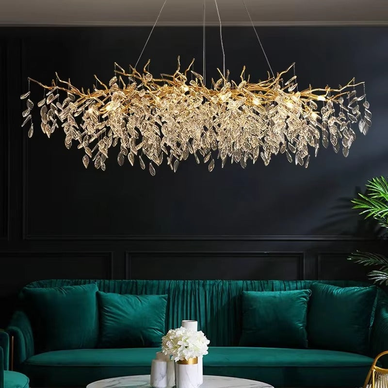 Luxury Gold Crystal LED Chandelier Pendant Lamp