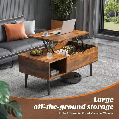 Loui Rustic Lift Top Farmhouse Coffee Table Canva Home