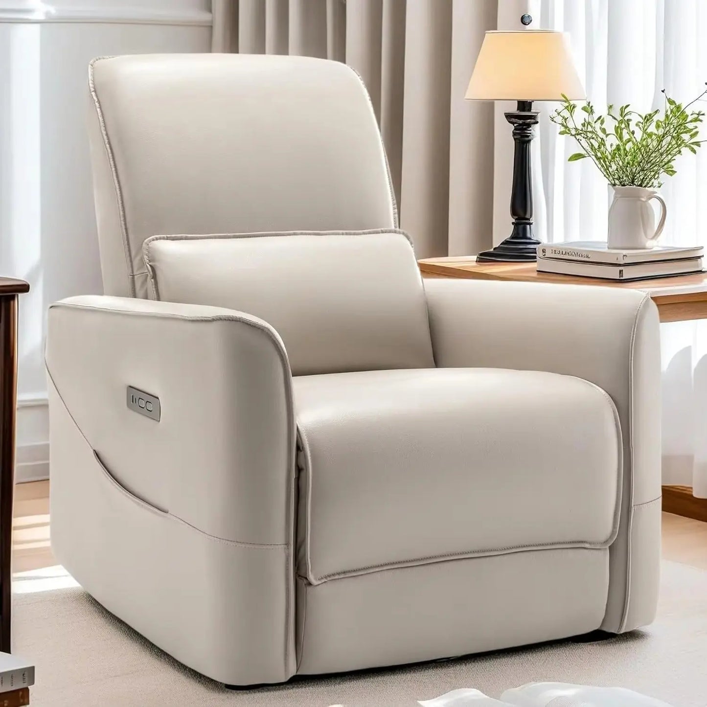 Swivel Rocker Power Recliner Chair with Smooth Motion System and USB & Type-C Ports Canva Home