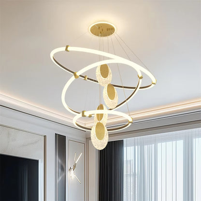 Luvodi 3-Layer LED Acrylic Water-Drop Chandelier Pendant Lamp - Canva Home
