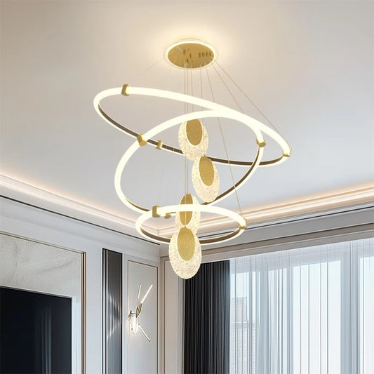 Luvodi 3-Layer LED Acrylic Water-Drop Chandelier Pendant Lamp - Canva Home