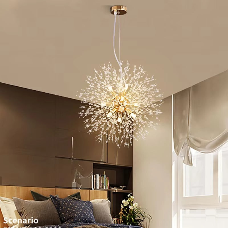 Modern Sky Star Fireball Crystal Pendant LED Light