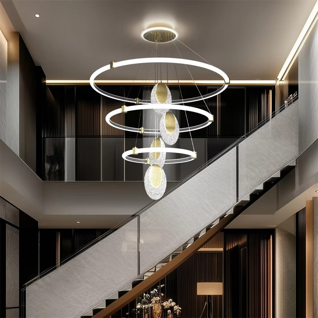Luvodi 3-Layer LED Acrylic Water-Drop Chandelier Pendant Lamp - Canva Home