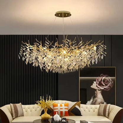Luxury Gold Crystal LED Chandelier Pendant Lamp