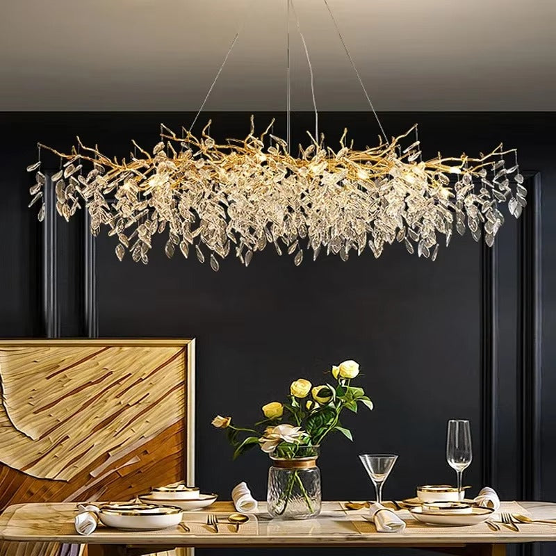 Luxury Gold Crystal LED Chandelier Pendant Lamp
