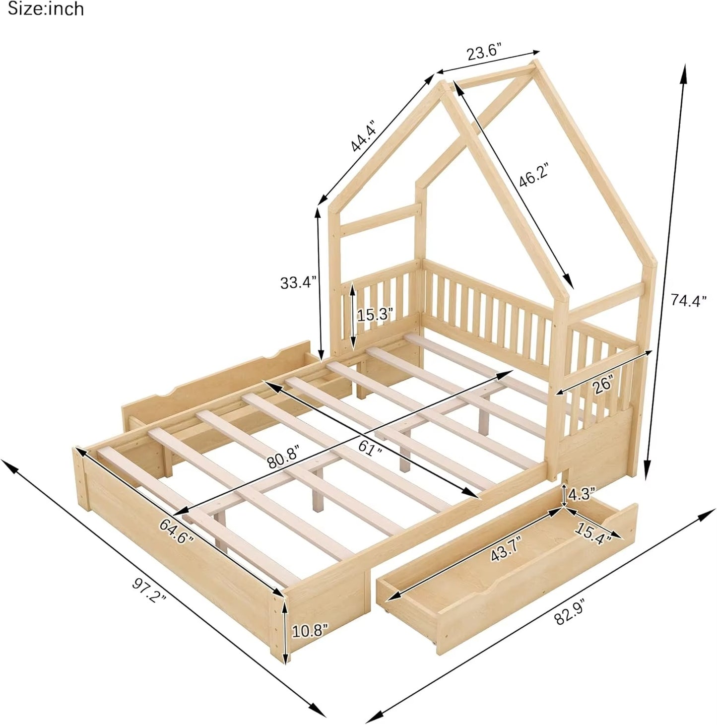 Diane Full Children's Montessori Floor Bed