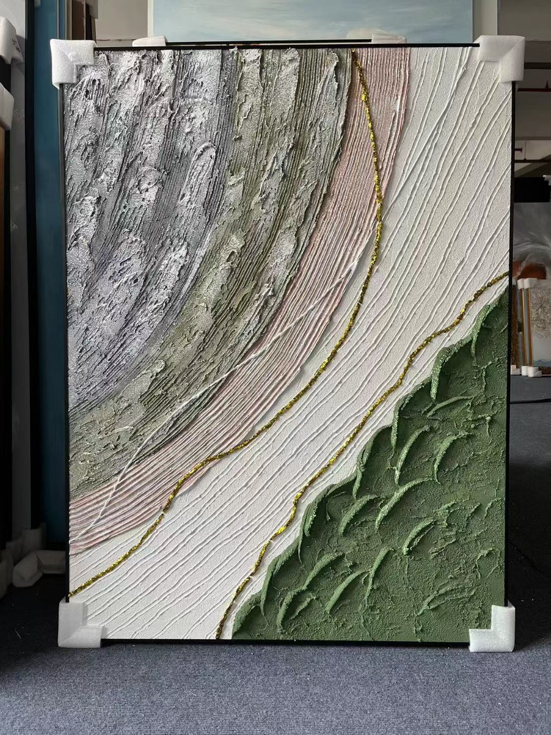 Texture Green Oil Painting